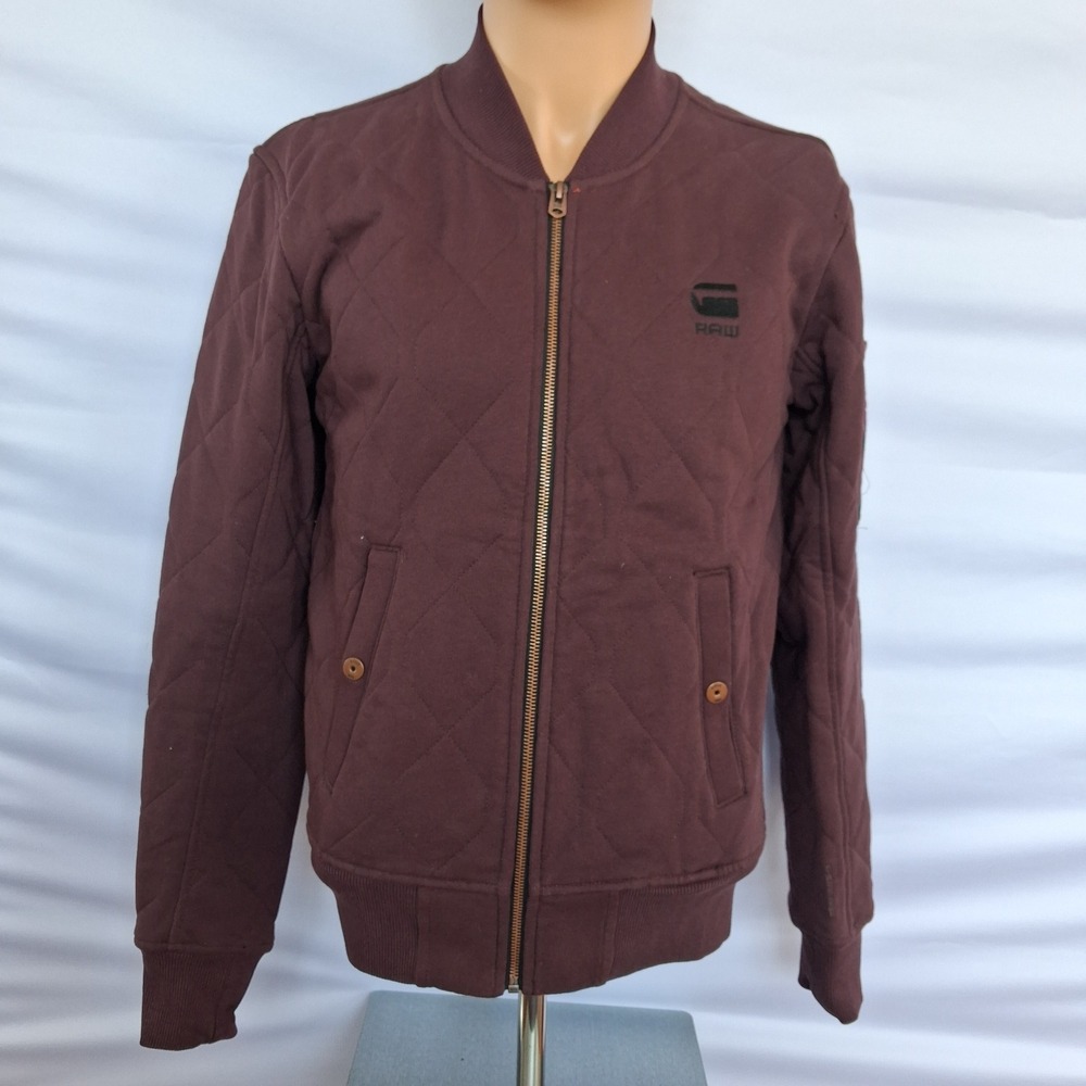 G-Star Raw Kaiden Quilted Bomber Jacket Burgundy Maroon Small 85065F-6123-1545